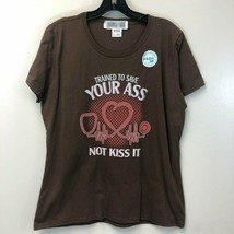 Fruit of the Loom Ladies Brown Size XL T-Shirt Trained to save you, Nursing Tee - £7.07 GBP