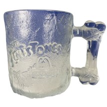 McDonalds Flinstones Mug Frosted Glass Cup Vintage 1993 Bone Handle Made in USA - £11.59 GBP