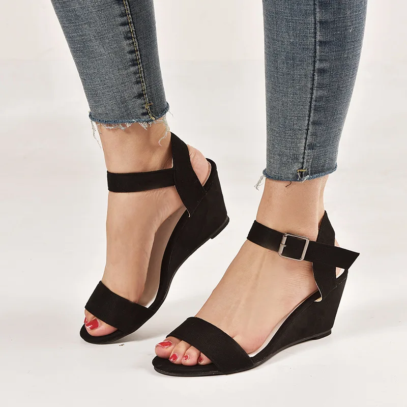 Women&#39;s Wee High Heel Sandals Summer 2024 New Buckle Fish Mouth Women&#39;s Flat San - $56.34