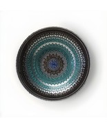 Glass Turkish Brown, Teal and Silver Bowl 16&quot; Diameter and 3&quot; Deep - £76.52 GBP