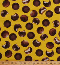 Cotton Cakes Cookies Doughnuts Food on Yellow Cotton Fabric Print BTY D369.16 - £9.18 GBP