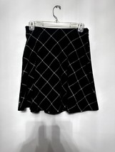 Loft Woman&#39;s Black/White Window Pane Mini Skirt Pull On XS - $27.10