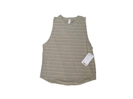 NWT Athleta Women’s Cloudlight Striped Muscle Tank Medium Olive NEW With... - $15.84