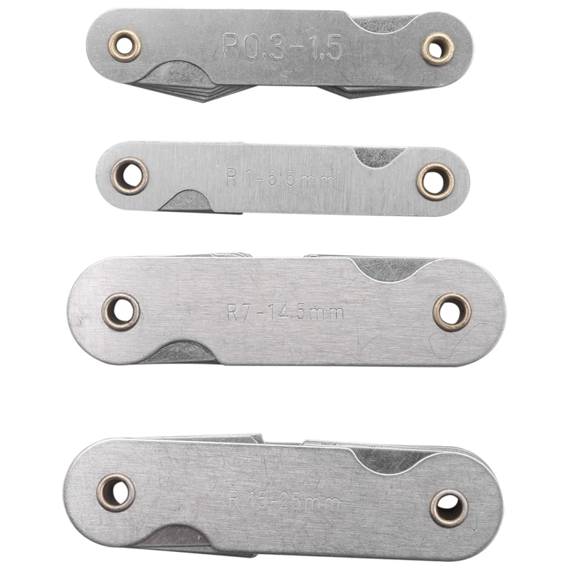 NEW-Radius Gauge Set,4Pcs Stainless Steel Radius Fillet Gauge Measuring Tool (R0 - £86.18 GBP