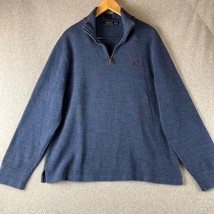 Polo Ralph Lauren Pullover Knit Sweater Mens Xl Estate Rib Quarter Zip  - £28.59 GBP