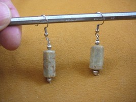 DP1-97) REAL DINOSAUR POOP gray bead EARRINGS dangle Utah Dino Coprolite... - $25.23