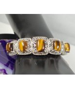Vintage Marked STS Karis Tigerseye Size 7  Bangle Bracelet - $242.22 CAD