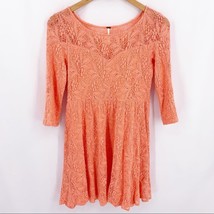 Free people Lace Peach Skater Dress Size XS - £15.63 GBP