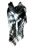 Wander Agio Women&#39;s Warm Scarf Triangle Shawls Winter Scarves -BLACK WHI... - $14.21