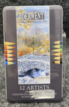 Derwent Artists Colored Pencils, 4mm Core, Metal Tin  12 Count #32092 En... - $14.84