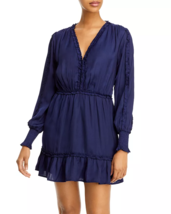 Aqua Womens Ruffled V Neck Mini Dress L - $77.22