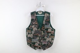 Vintage 90s Streetwear Womens M / L Dog Needlepoint Tapestry Vest Jacket USA - $54.40