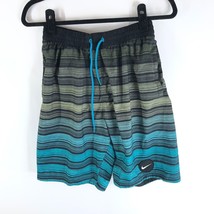 Nike Men&#39;s Blue Stripe Breaker Logo Drifit Repel Training Shorts Trunks ... - £11.48 GBP