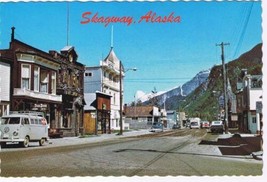 Alaska Postcard Skagway Broadway Chilkoot Mountains - £2.36 GBP