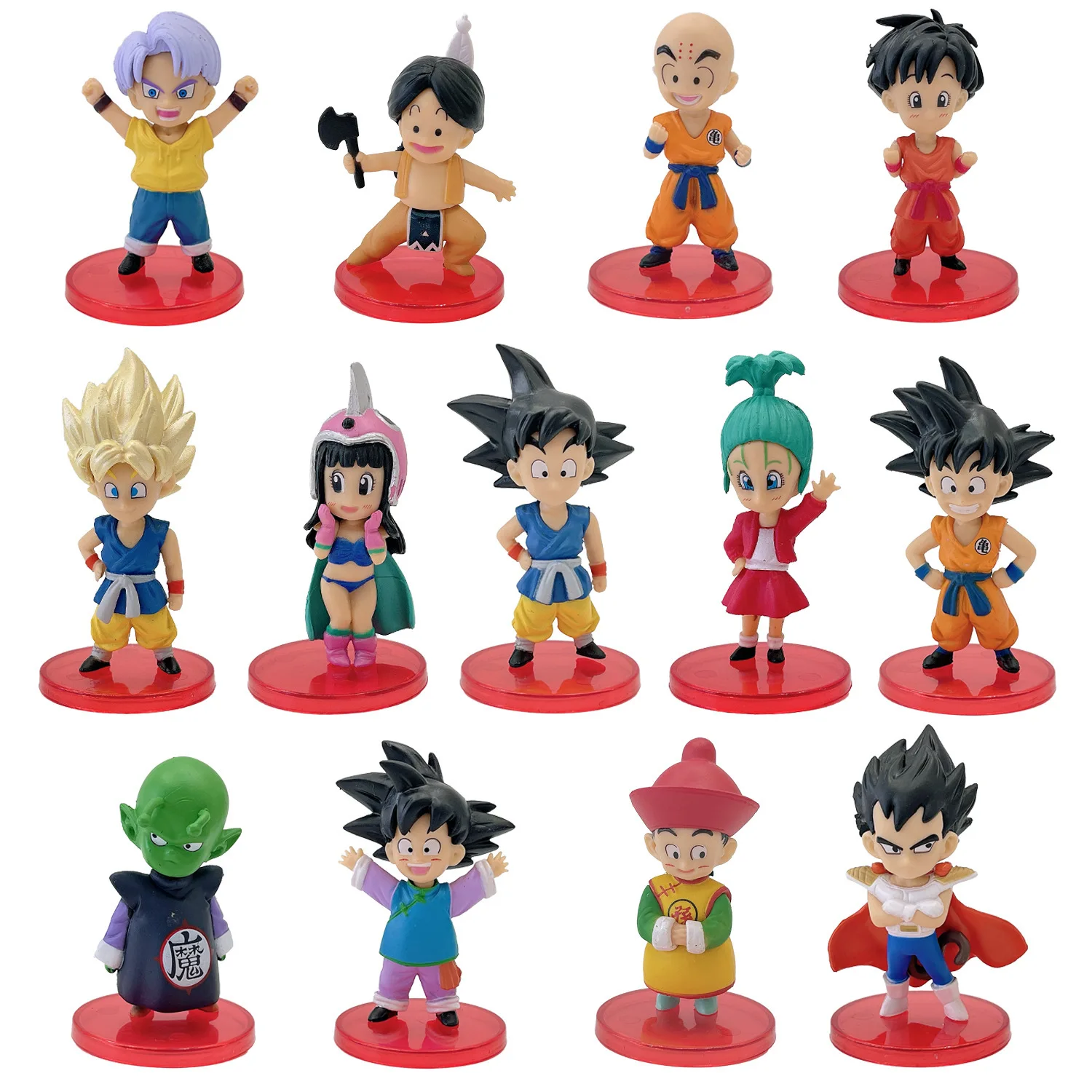 13 Pcs/Lot 6-8cm Anime Dragon Ball Figure Children Model Dolls Goku Gohan Bulma - £19.44 GBP