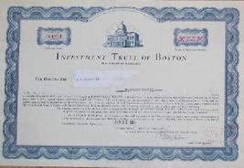 Investment Trust of Boston Stock Certificate -1960 - Old Rare Scripophilly Bond - £48.21 GBP