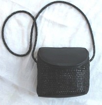 CEE KLEIN Vintage Black Woven Leather Shoulder Crossbody Bag Purse - $14.85