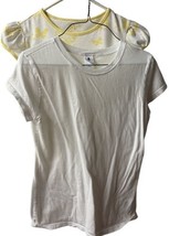 Old Navy &amp; GH  Tee Shirt Girls Size M Round Necks Yellow and White 2 pc Lot - £5.22 GBP