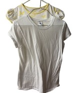 Old Navy &amp; GH  Tee Shirt Girls Size M Round Necks Yellow and White 2 pc Lot - £5.18 GBP