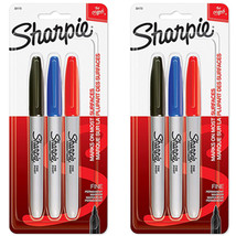 (2 Pack) NEW Sharpie Fine Point Permanent Black, Blue and Red Markers - £7.60 GBP