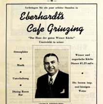 1945 WW2 German-USA Cafe Grinzing Advertisement Eberhardt Hungarian NYC ... - $29.99