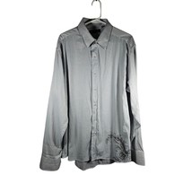 Level Ten Men&#39;s Long Sleeve Button Down Shirt L Grey Print XXL - $18.80