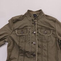 Doki Geki IJ23I7XZ Women’s Size Small Green Cotton Blend Button Front Jacket image 13