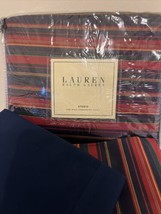 Ralph Lauren Studio Stripe Red King Duvet, 2 King Shams, 2 Navy King Pillowcases - £232.19 GBP