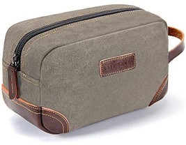 emissary Men&#39;s Leather and Canvas Travel Toiletry Bag Dopp Kit for Men T... - $49.46