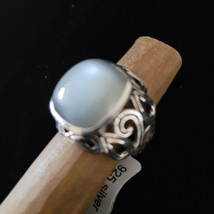 Sri Lanka Moonstone 925 Fine Solid Sterling Silver Ring SZ 7.5 Genuine GemStone - £38.77 GBP