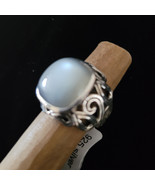 Sri Lanka Moonstone 925 Fine Solid Sterling Silver Ring SZ 7.5 Genuine G... - $48.51