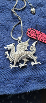 New Betsey Johnson Necklace Dragon White Metal Oriental Collectible Decorative - £12.05 GBP