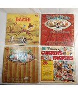 Vintage Walt Disney&#39;s Vinyl LP Lot Bambi + Magic Mirror Snow White, Pino... - £15.76 GBP