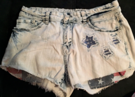 Rue 21 jean shorts size 9/10 women star design stone wash &quot;cut off&quot; - $9.87