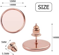 Earring Setting Blanks Stainless Steel Rose Gold Jewelry Supplies BULK 5... - $22.77