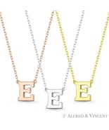 Initial Letter &quot;E&quot; 14k Rose White Yellow Gold Alphabet Pendant &amp; Chain N... - €248,23 EUR