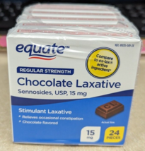 Equate Regular Strength Laxative Sennoside Chocolate Pieces, 15 mg, 6 PKs/ 24 Ct - £18.94 GBP