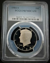 1984-S 50C PCGS PR70DCAM KENNEDY TOP GRADED TOP REGISTRY PROOF DCAM JFK ... - £55.81 GBP