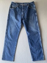 Wrangler Jeans Mens 36x31 Blue Denim Relaxed Fit Straight Leg Loose - $21.65
