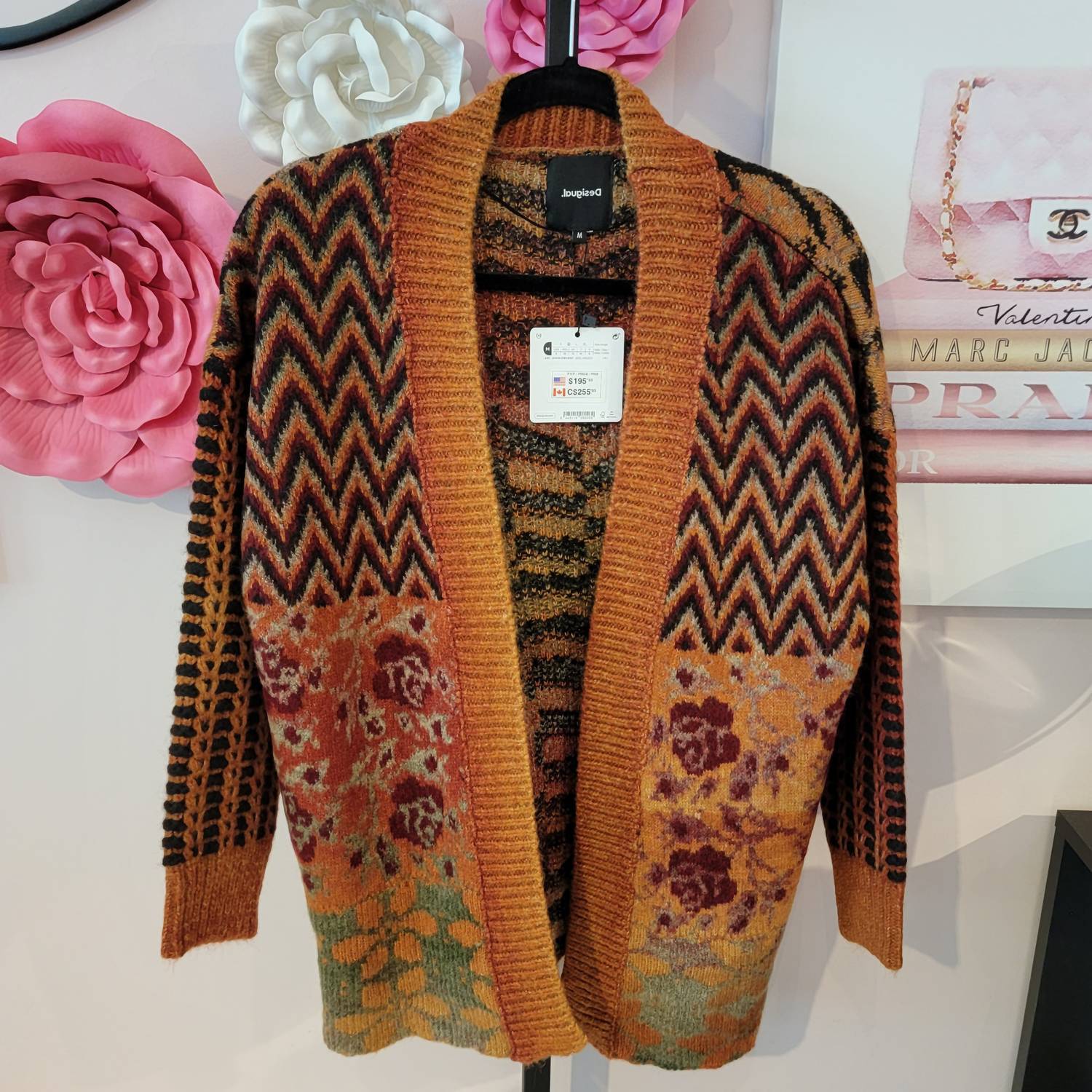 Desigual arezzo open front cardigan in Multi
