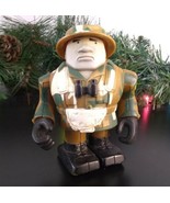 Camouflage Man Action Figure Explorer Binoculars Movable Limbs Hat Cake ... - $4.89