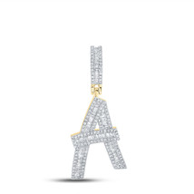 10kt Yellow Gold Mens Baguette Diamond Initial A Letter Charm Pendant 3/4 Cttw - £616.82 GBP