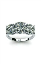 Round Cut 3.50 Ct Solitaire Diamond Wedding White Gold Plated Rings Size M - £67.07 GBP