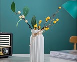 White Ceramic Flower Vase, Dried Flower Vase, 7&quot; H, Fit For Foyer,, Kitc... - £32.92 GBP