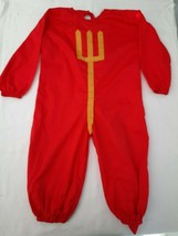 Vintage Homemade Red Devil Halloween Costume Outfit w/ Attached Tail Child Size - £14.94 GBP