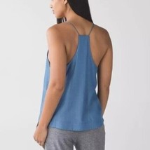 Lululemon Wake &amp; Flow Racerback Tencel Blue V-neck Lined Camisole Tank T... - $15.90