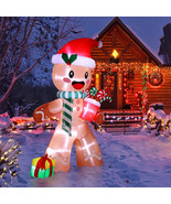 8 FT Lighted Christmas Inflatable Gingerbread Man Outdoor Blow Up Decora... - €58,83 EUR