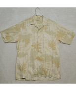 Tommy Bahama Men’s Silk Shirt Sz M Hawaiian Leaf Aloha Camp Button Short... - £36.39 GBP