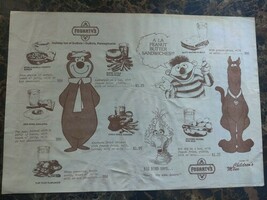 Fogarty&#39;s Restaurant Placemat Scooby Doo Yogi Bear 1980s Holiday Inn DuB... - €7,66 EUR