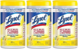 Lysol Disinfectant Wipes, Multi-Surface Antibacterial Cleaning Wipes, For Disinf - £31.96 GBP